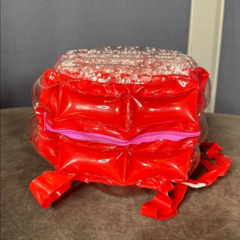 Red Inflatable Bubble BackPack Foam Ball New in Packaging One Size